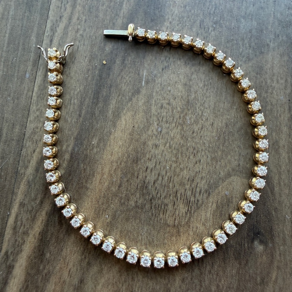 14K Solid Gold Diamond Tennis Bracelet (1.50 ctw) – 6.5” Small Wrist